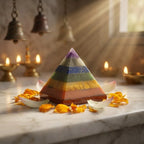 Premium 7 Chakra Bonded Crystal Pyramid