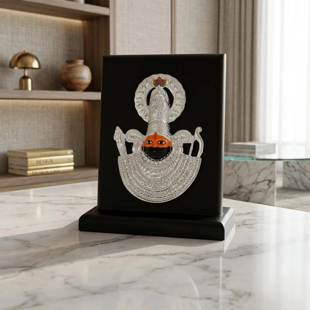 Rupastha Premium German Silver Polish Khatu Shyam Ji Frame