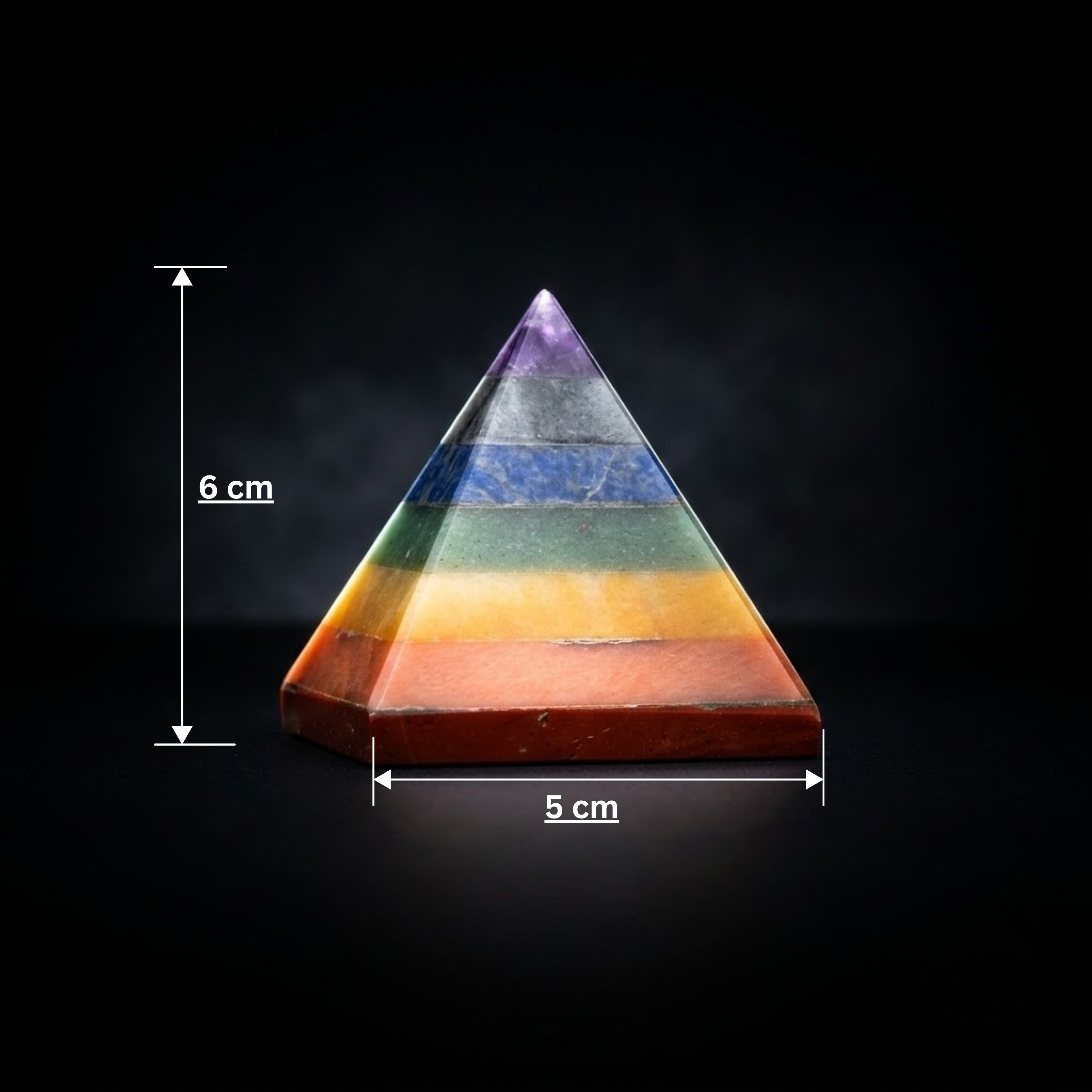 Premium 7 Chakra Bonded Crystal Pyramid