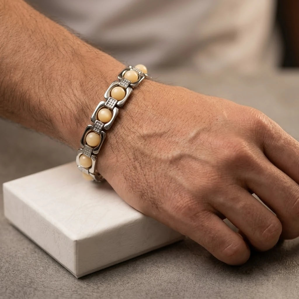 Rupastha Premium Sulemani Hakik Agate Luxury Link Bracelet