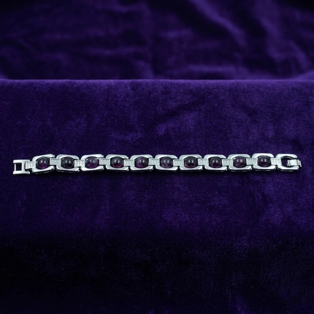 Rupastha Premium Amethyst Luxury Link Bracelet