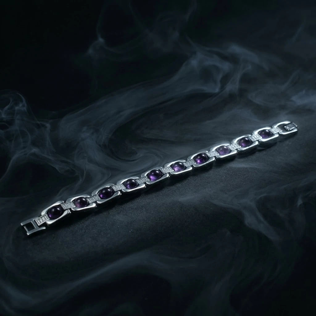 Rupastha Premium Amethyst Luxury Link Bracelet