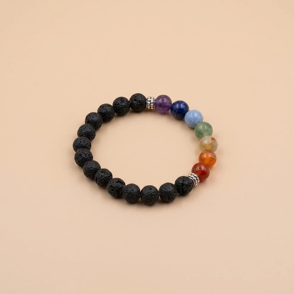 7 (Seven) Chakra Lava Stone Bracelet