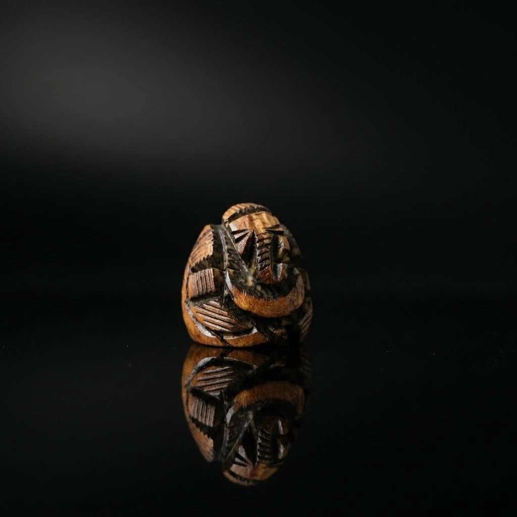 Authentic Hand-Carved Natural Supari (Betel Nut) Lord Ganesha Idol