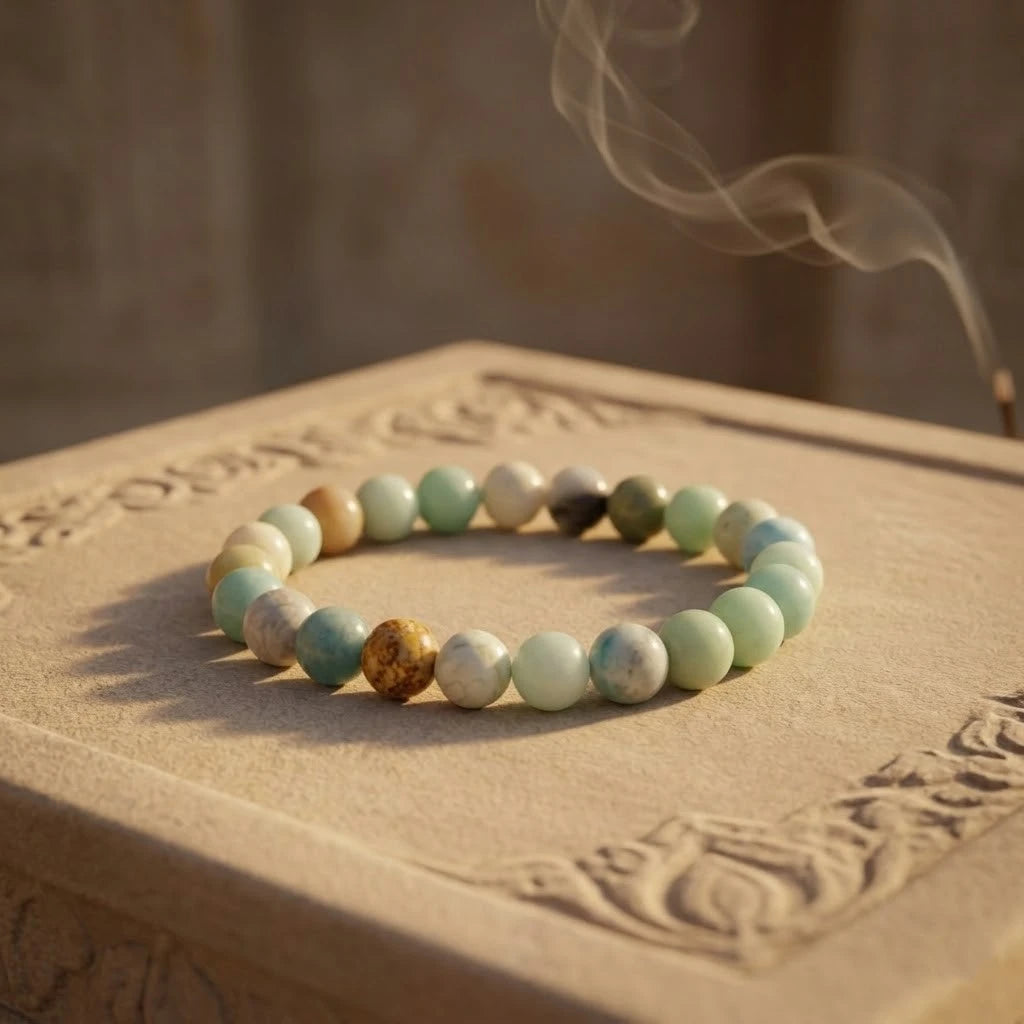 Natural Amazonite Pastel Crystal Bracelet