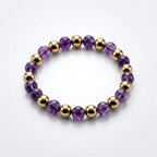 Natural Amethyst & Golden Hematite Combination Bracelet