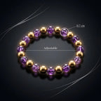 Natural Amethyst & Golden Hematite Combination Bracelet