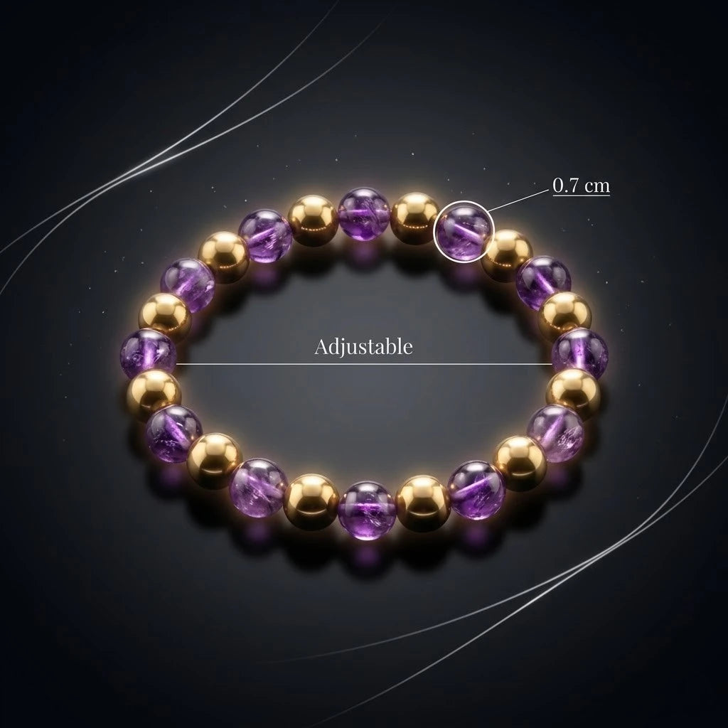 Natural Amethyst & Golden Hematite Combination Bracelet