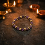 Natural Amethyst & Golden Hematite Combination Bracelet