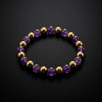 Natural Amethyst & Golden Hematite Combination Bracelet