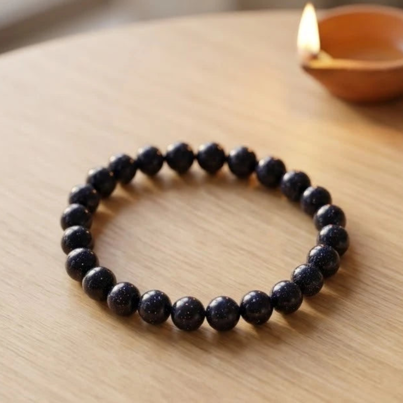 Natural Blue Goldstone (Blue Sunstone) Bracelet