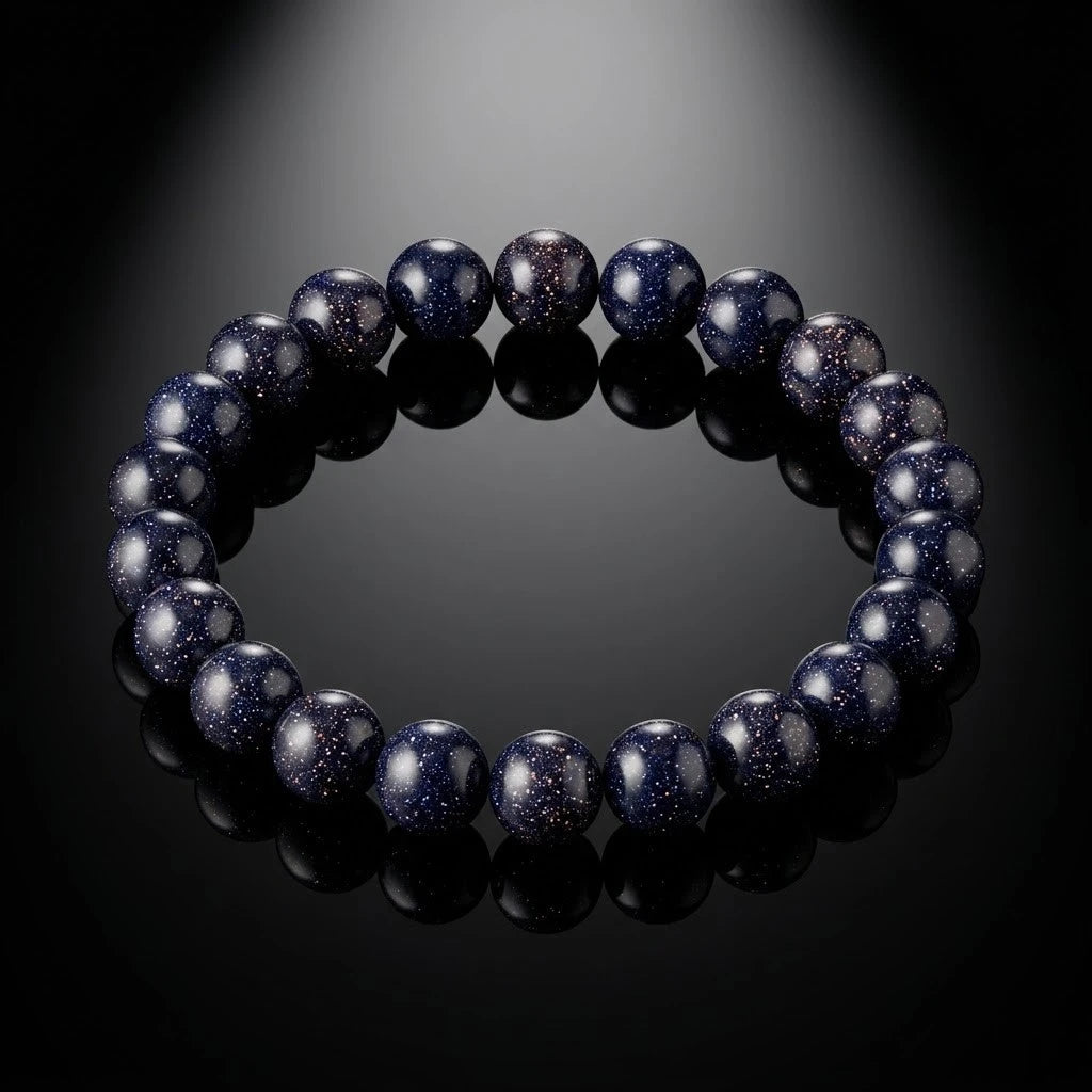 Natural Blue Goldstone (Blue Sunstone) Bracelet