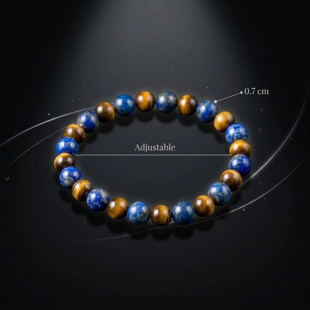 Natural Lapis Lazuli & Golden Tiger’s Eye Combination Bracelet