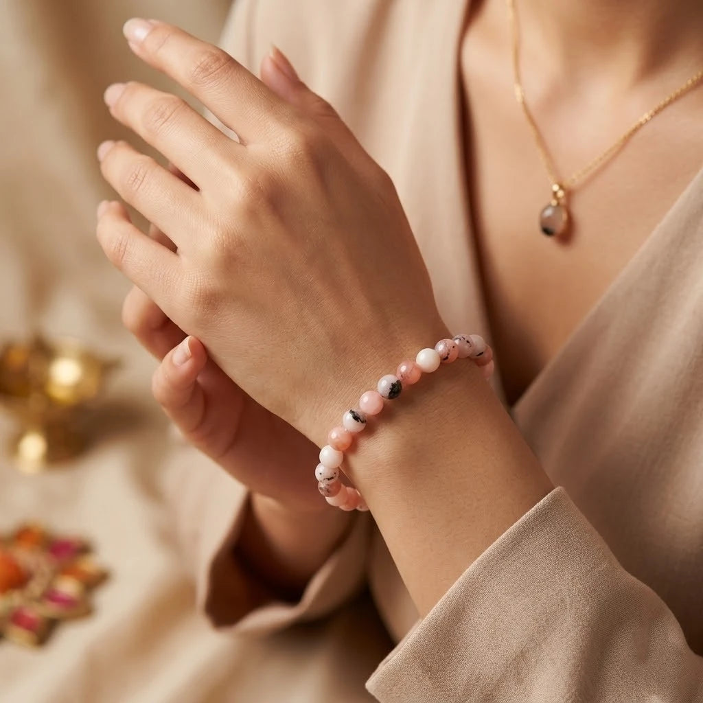 Natural Pink Opal Premium Bracelet