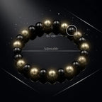Natural Pyrite & Black Tourmaline Protection-Wealth Bracelet