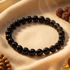 Natural Shiny Black Onyx / Obsidian Bracelet