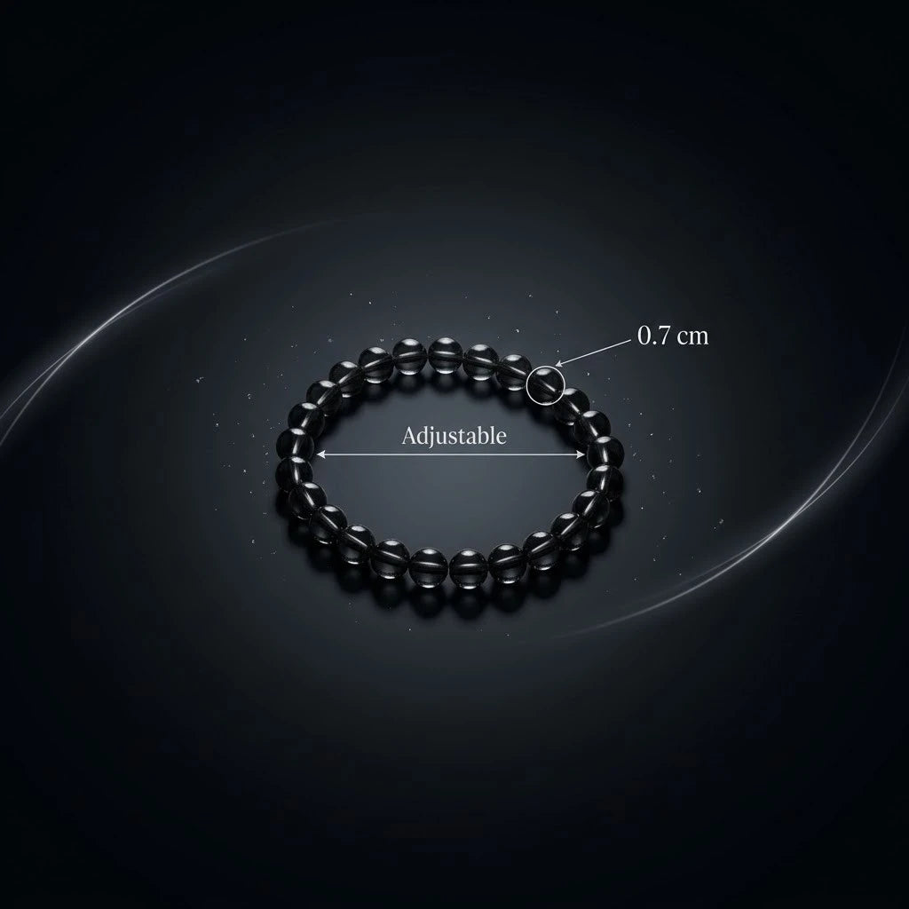 Natural Shiny Black Onyx / Obsidian Bracelet