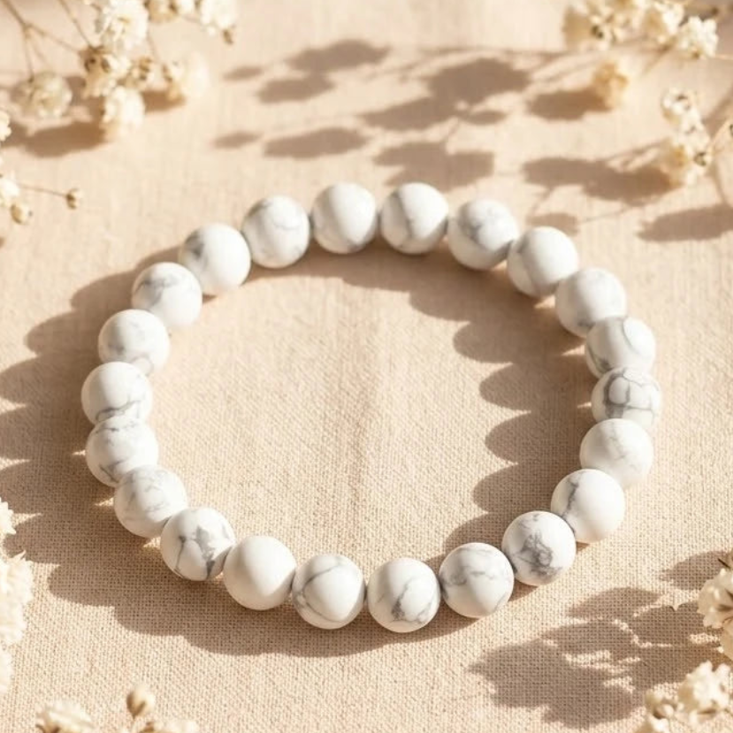 Natural White Howlite Bracelet