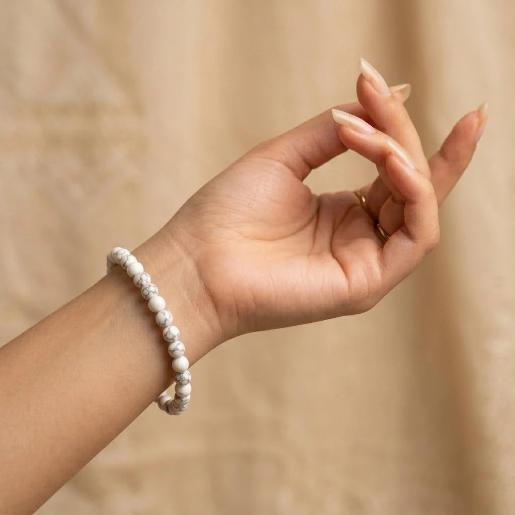 Natural White Howlite Bracelet