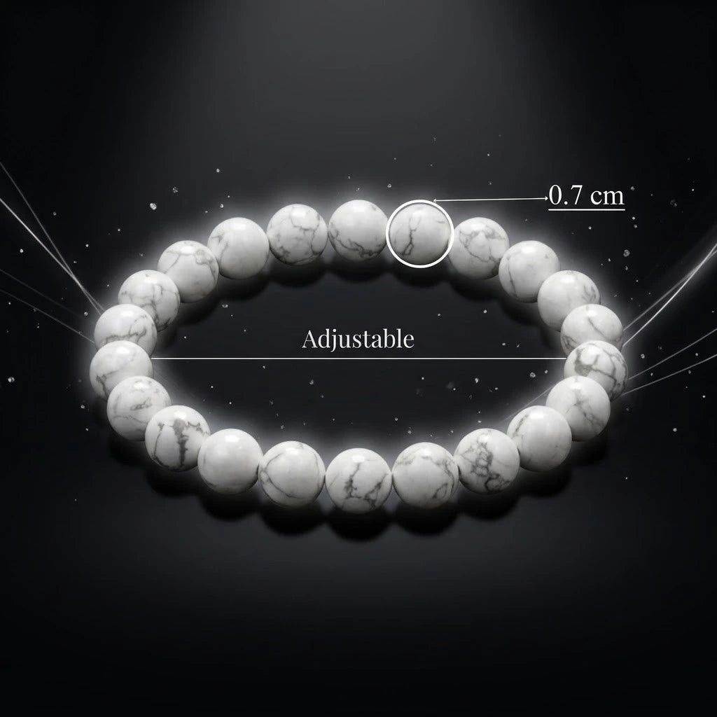 Natural White Howlite Bracelet