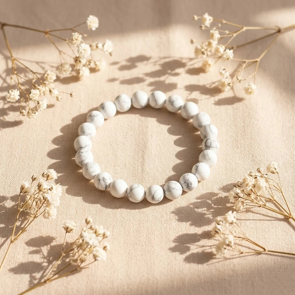 Natural White Howlite Bracelet