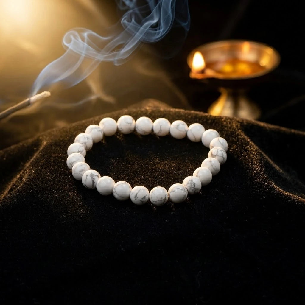 Natural White Howlite Bracelet