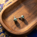 Pastel Aqua Blue Pearl Stud Earrings for Women