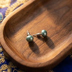 Pastel Aqua Blue Pearl Stud Earrings for Women