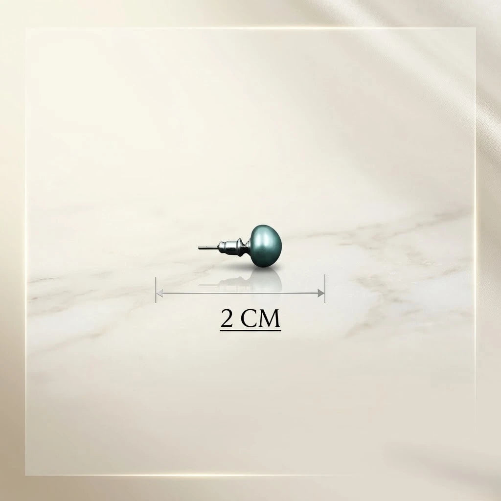 Pastel Aqua Blue Pearl Stud Earrings for Women