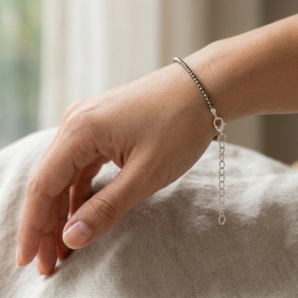 Premium Micro-Faceted Pyrite Minimalist Anklet / Bracelet