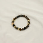 Premium Pyrite, Black Tourmaline & Smoky Quartz Combination Bracelet