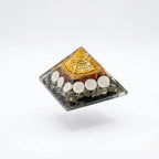 Premium Shree Yantra, Gomati Chakra & Pyrite Orgone Pyramid (with Copper Vortex Coil)