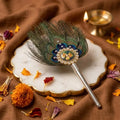 Radha Krishna Morpankh with Silver Handle