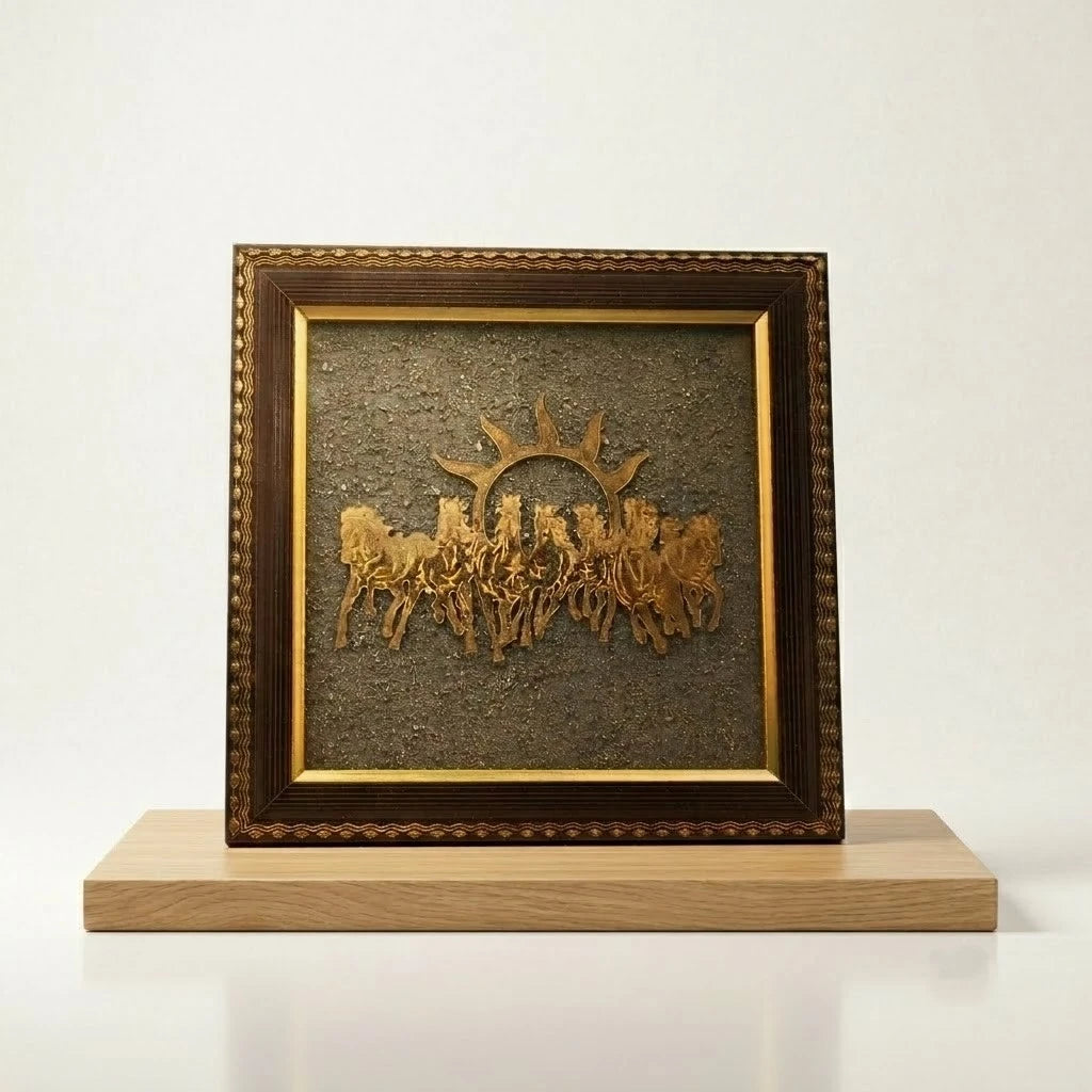 Rupastha 7 Running Horses Pyrite Vastu Frame