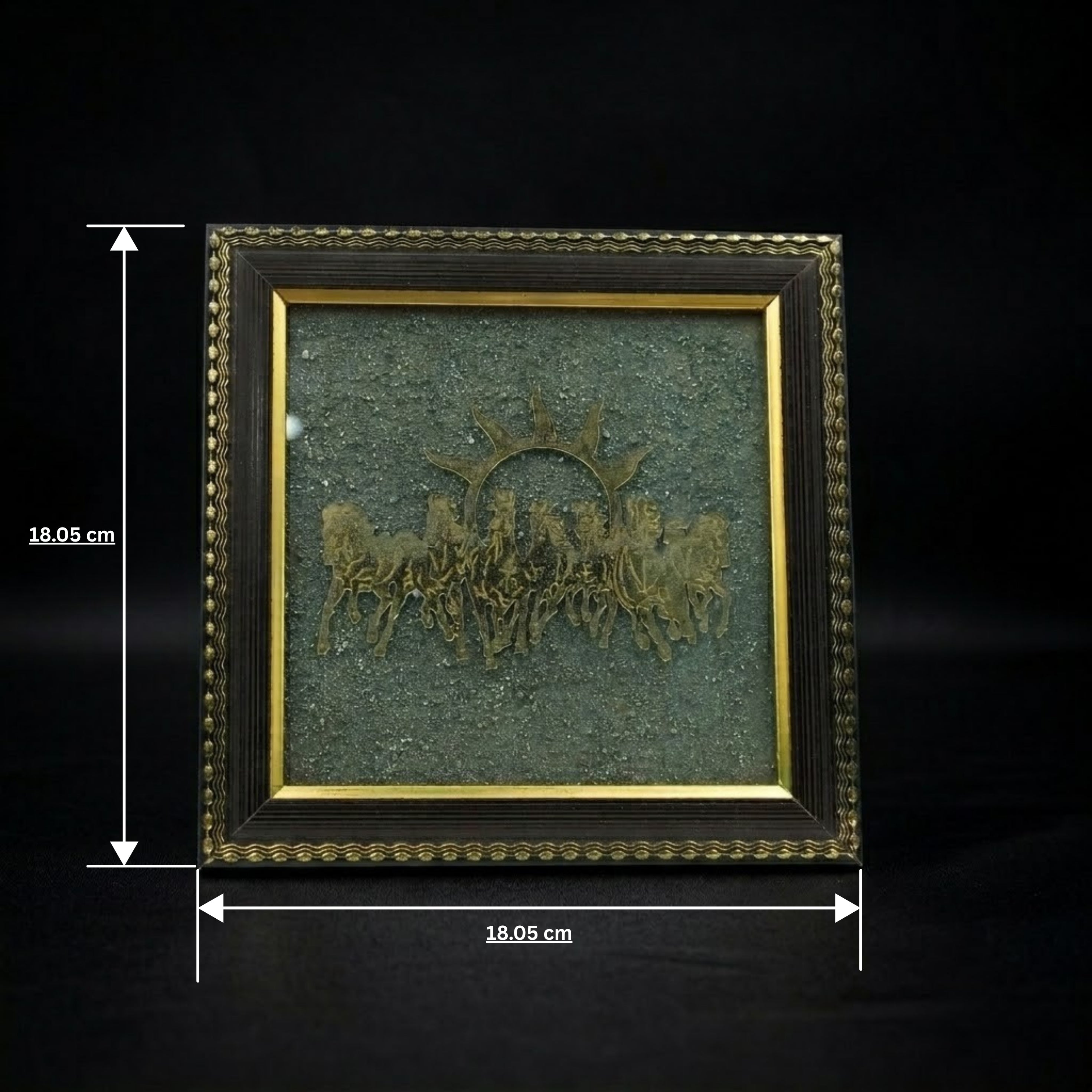 Rupastha 7 Running Horses Pyrite Vastu Frame