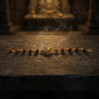 Rupastha Gold-Plated Bahubali Lion Trishul Rudraksha Bracelet