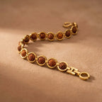 Rupastha Gold-Plated Link Rudraksha Bracelet