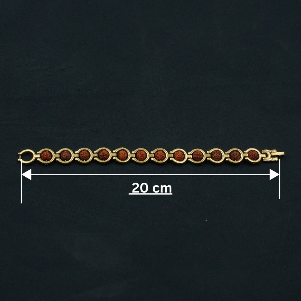 Rupastha Gold-Plated Link Rudraksha Bracelet