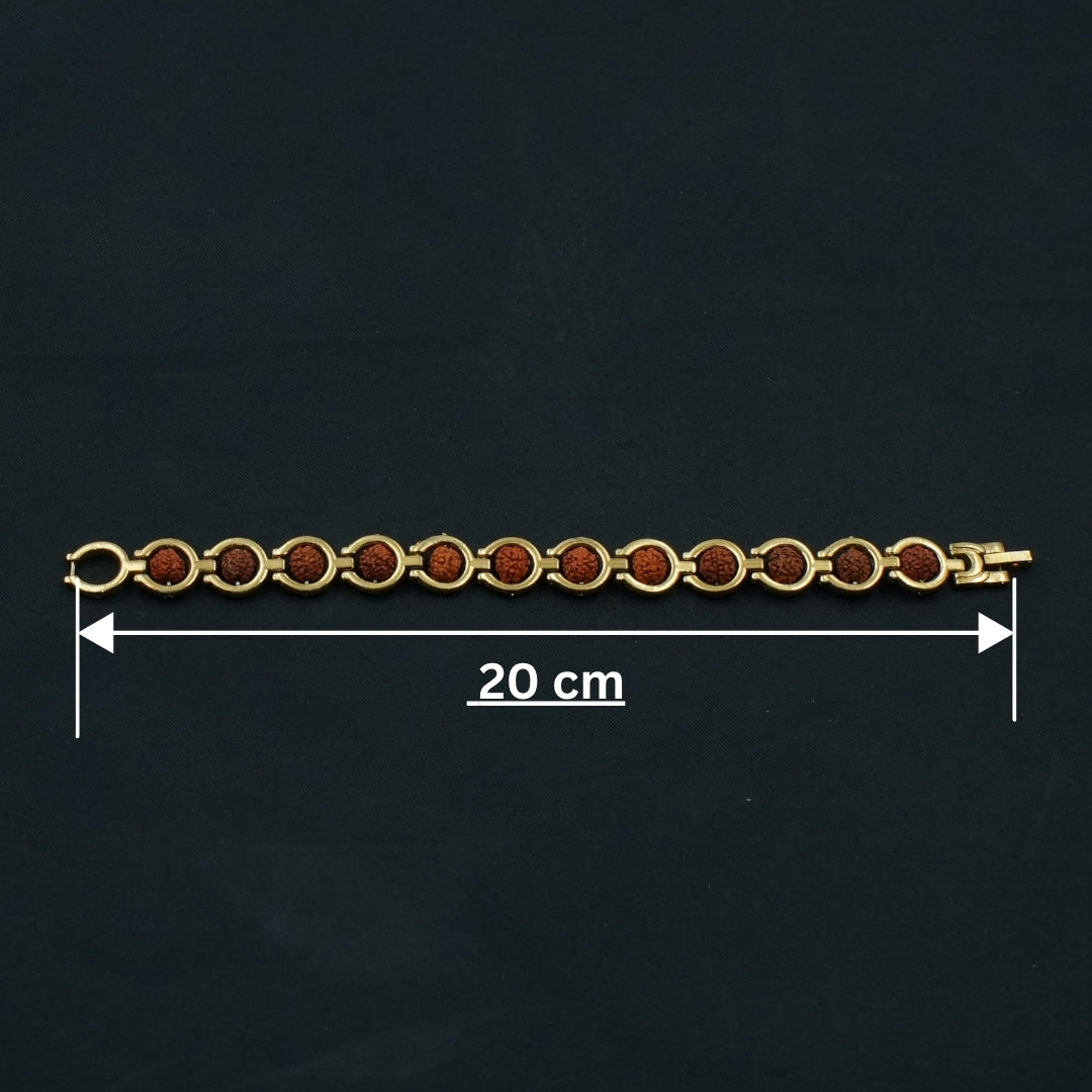 Rupastha Gold-Plated Link Rudraksha Bracelet