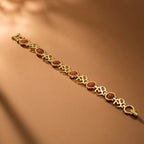 Rupastha Gold-Plated Om Link Rudraksha Bracelet