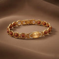 Rupastha Gold-Plated Om Namah Shivay Rudraksha Bracelet