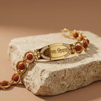 Rupastha Gold-Plated Om Namah Shivay Rudraksha Bracelet