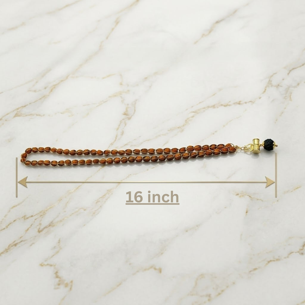 Rupastha Gold-Plated Trishul Damru Rudraksha Mala