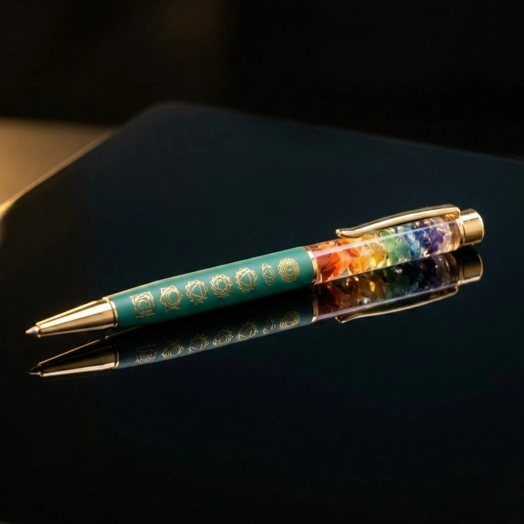Rupastha Gold 7 Chakra Crystal Pen (Green)