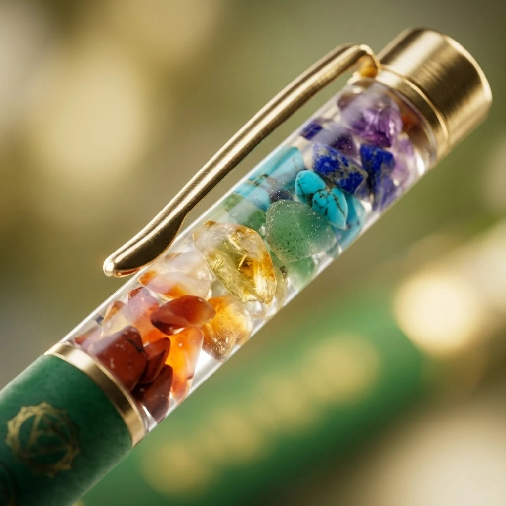 Rupastha Gold 7 Chakra Crystal Pen (Green)