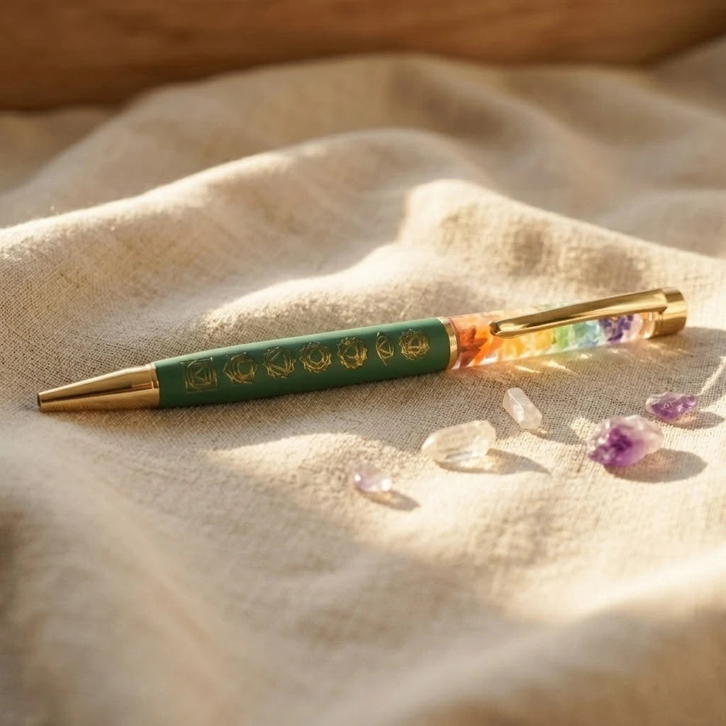 Rupastha Gold 7 Chakra Crystal Pen (Green)
