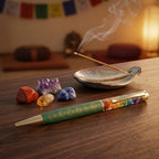 Rupastha Gold 7 Chakra Crystal Pen (Green)