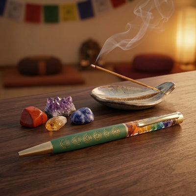 Rupastha Gold 7 Chakra Crystal Pen (Green)