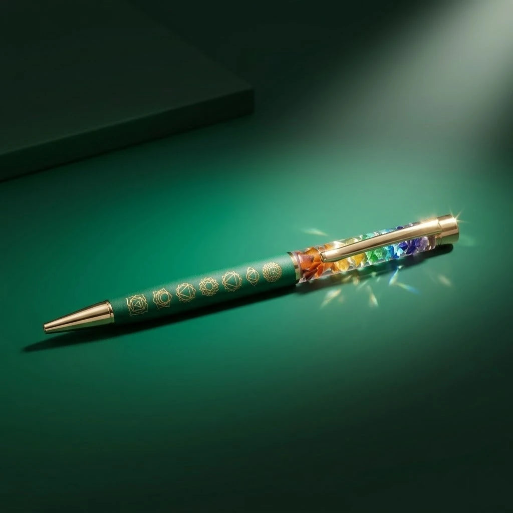 Rupastha Gold 7 Chakra Crystal Pen (Green)