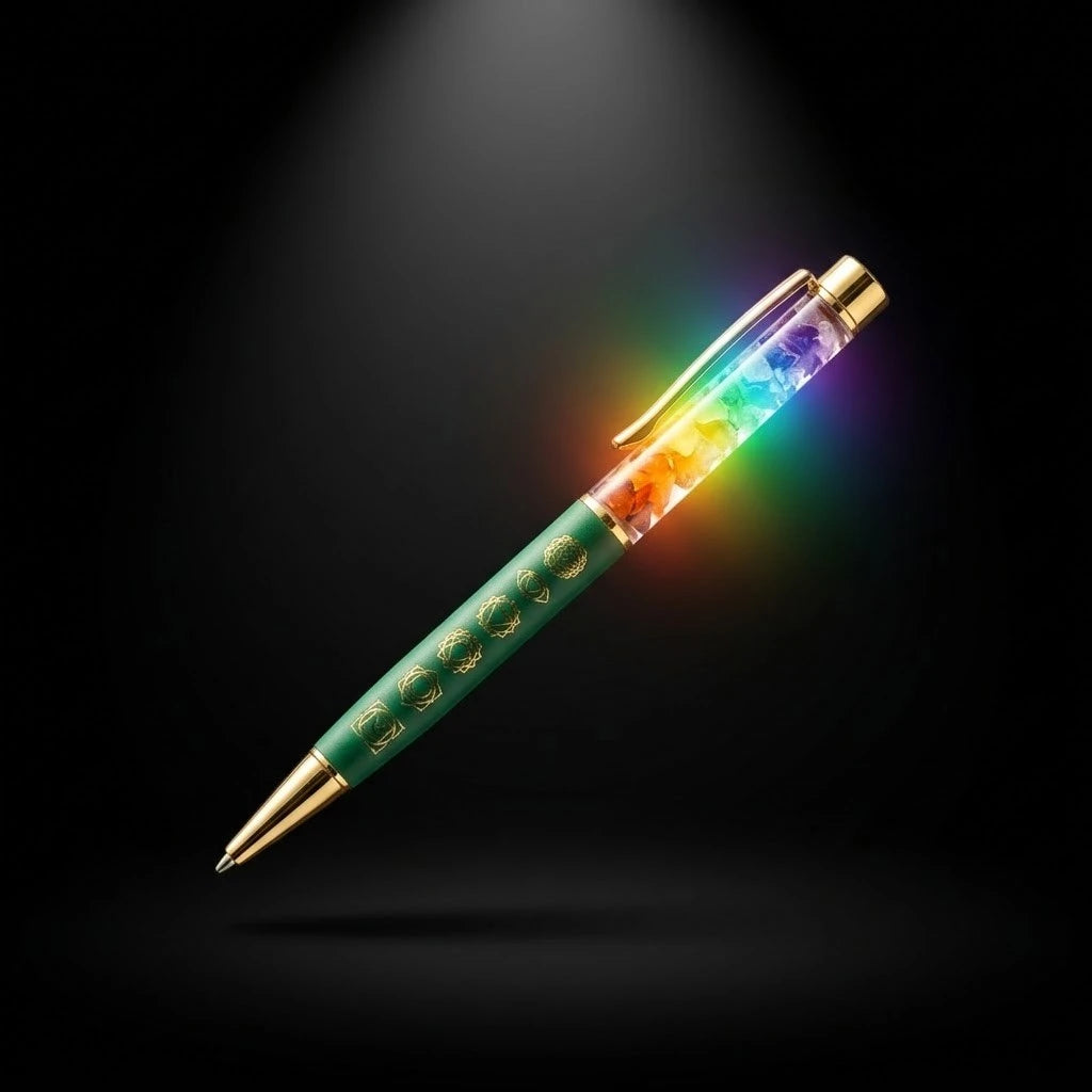 Rupastha Gold 7 Chakra Crystal Pen (Green)